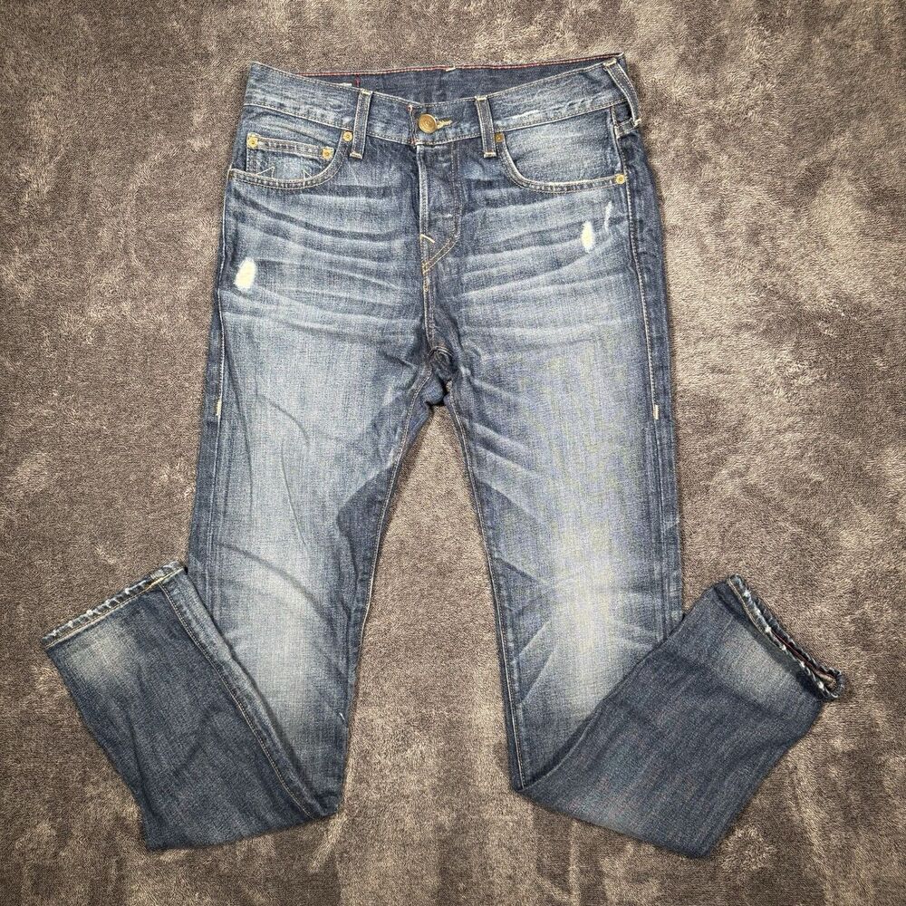 True Religion Rocco Relaxed Skinny Jeans Womens W29 L33 Blue Zip Fly
